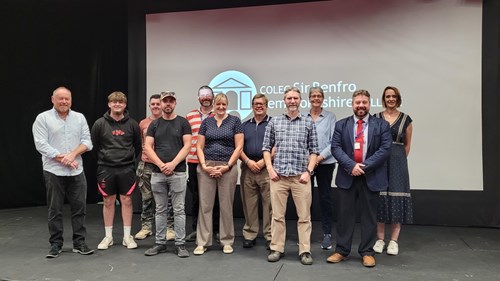 The project partners from Pembroke Town Walls Trust, Pembrokeshire College, Tywi Centre, CITB, Acanthus Holden and CITB